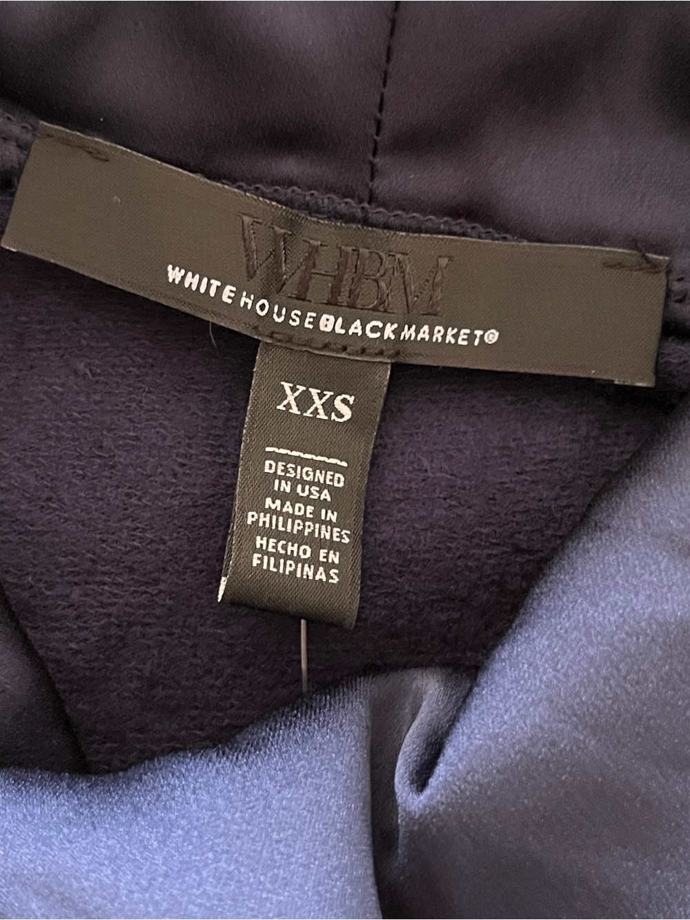 💙 NWT! White House Black Market Cobalt Blue Satin Cowl Neck Top | XXS - Picture 2 of 11